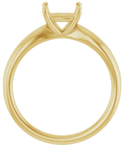 14K Yellow  7 mm Cushion Solitaire Engagement Ring Mounting (2)
