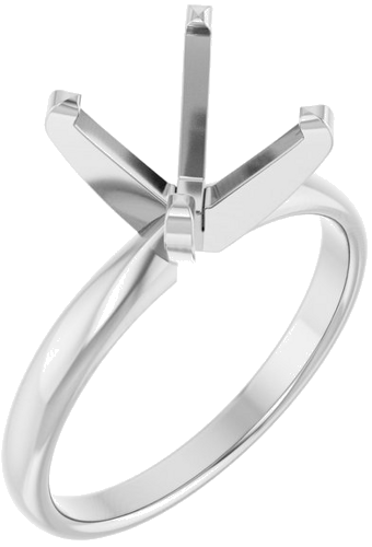 14K White 9.3-9.7 mm Round Solitaire Engagement Ring Mounting (1)