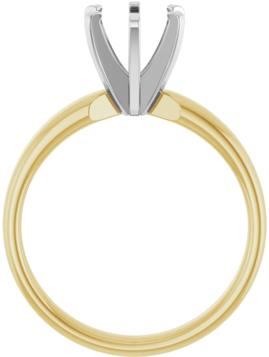 Sužadėtuvių Žiedas „Solitaire“ 585 Baltojo Ir Geltonojo Aukso Round 7mm (2)