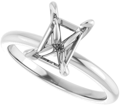 Sužadėtuvių Žiedas „Solitaire“ 950 Platinos Emerald 8mm x 6mm (5)