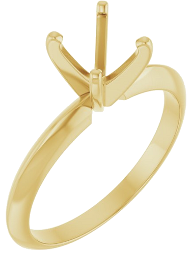 14K Yellow 6.0-6.6 mm Round 4-Prong Light Solitaire Ring Mounting (1)