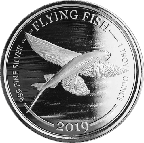 1 oz Žuvis Skraiduolė 2019 Barbadosas sidabrinė moneta (1)