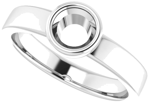 14K White 5.2 mm Round Solitaire Engagement Ring Mounting (5)
