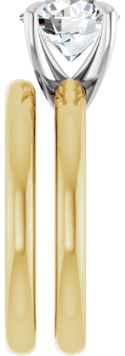 14K Yellow White 8 mm Round Solitaire Engagement Ring Mounting (9)