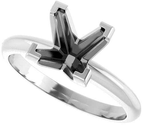 Sužadėtuvių Žiedas „V-End Solitaire“ 585 Baltojo Aukso Square 7mm (5)