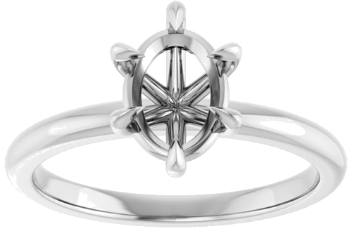 Sužadėtuvių Žiedas „Solitaire“ 585 Baltojo Aukso Oval 8mm x 6mm (3)