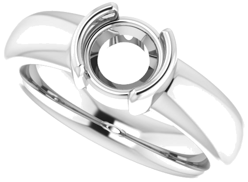 Sužadėtuvių Žiedas „Half Bezel Solitaire“ 585 Baltojo Aukso Round 6.5mm (5)