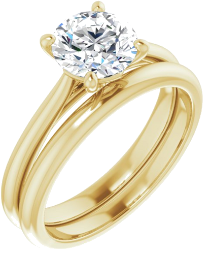 14K Yellow 7 mm Round Solitaire Engagement Ring Mounting (6)