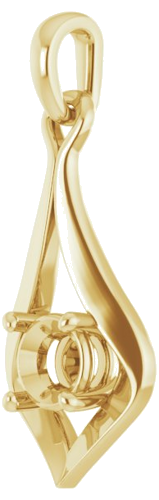 14K Yellow  4.8 mm Round Pendant Mounting (2)