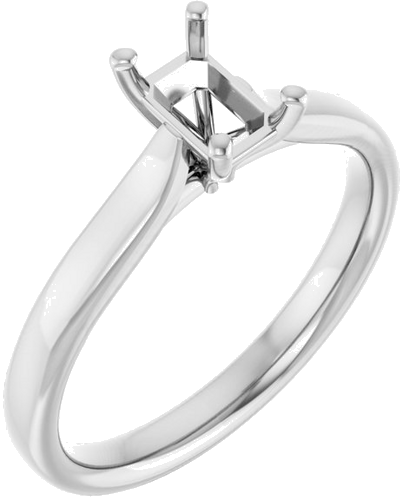 Sužadėtuvių Žiedas „Solitaire“ 585 Baltojo Aukso Emerald 6mm x 4mm (1)