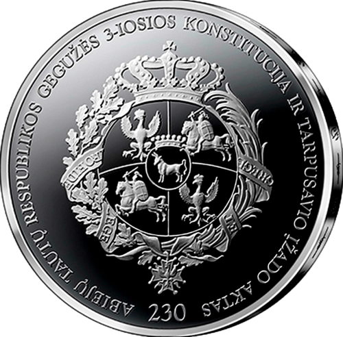 2021 Литва ATR Конституция от 3 май Сребърна монета от 20 евро (2)