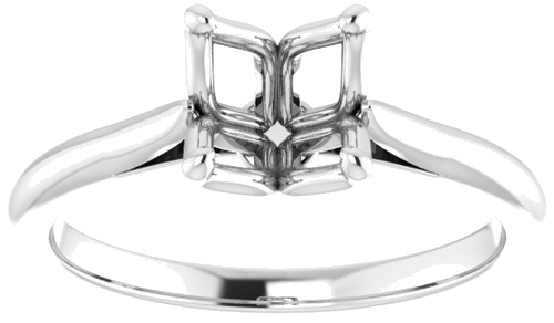 14K White  7 mm Round Solitaire Engagement Ring Mounting (3)