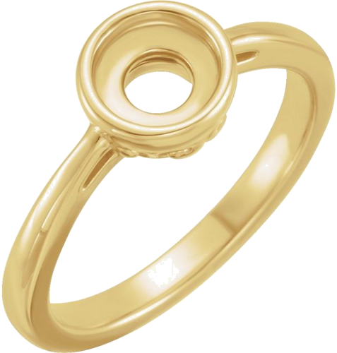 Sužadėtuvių Žiedas „Rose-Cut“ 585 Geltonojo Aukso Round 7mm (1)