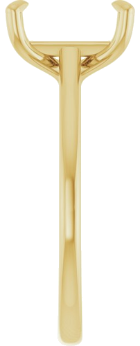 14K Yellow  9x7 mm Emerald Solitaire Engagement Ring Mounting (4)