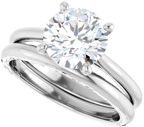 14K White 8 mm Round Solitaire Engagement Ring Mounting (10)