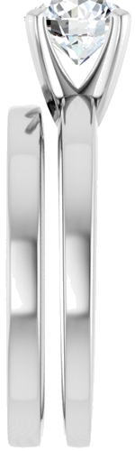 Sužadėtuvių Žiedas „Solitaire“ 417 Baltojo Aukso Round 6.5mm (4)