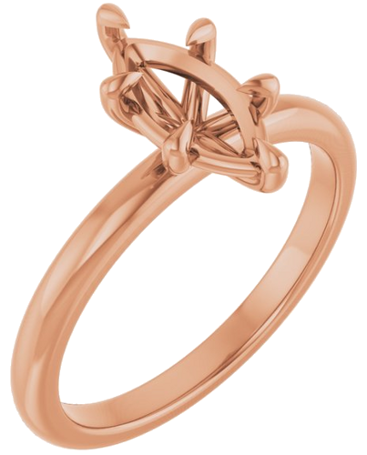 Sužadėtuvių Žiedas „Claw-Prong“ 14k rose gold Marquise 10mm x 5mm (1)