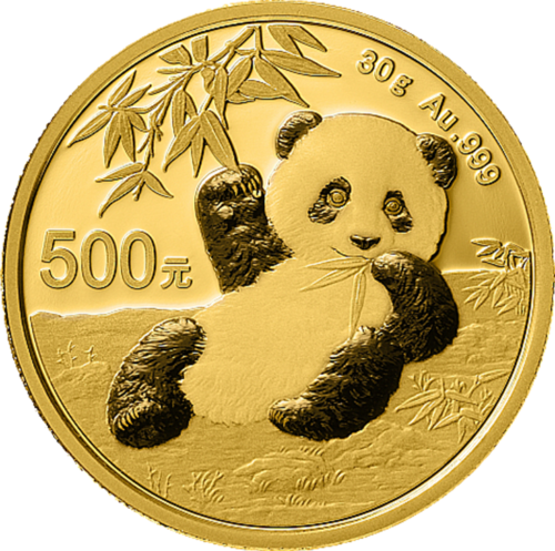 30 g Panda 2020 Kinija 500 juanių auksinė moneta (1)