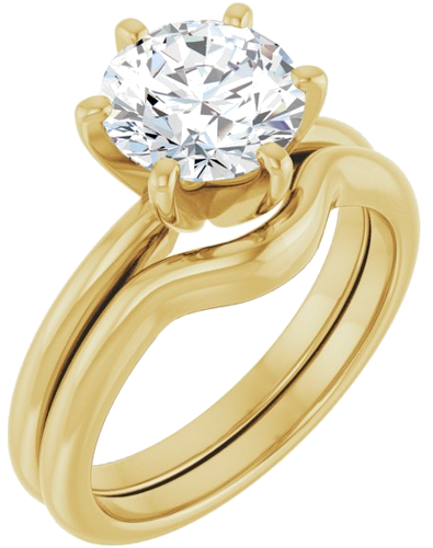 14K Yellow  8 mm Round Solitaire Engagement Ring Mounting (6)