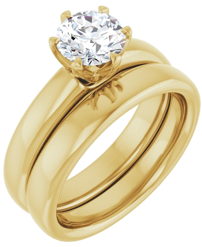 14K Yellow 6.5 mm Round Engagement Ring Mounting (6)