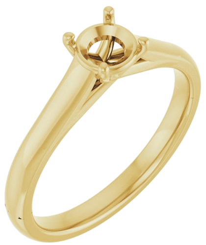 14K Yellow 5.2 mm Round Solitaire Engagement Ring Mounting (1)