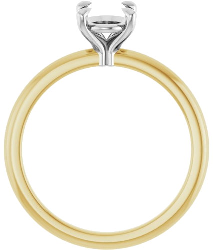 14K Yellow White 8x6 mm Oval Solitaire Engagement Ring Mounting (2)