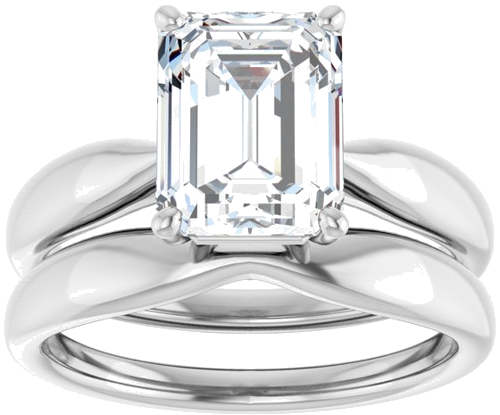 14K White  9x7 mm Emerald Solitaire Engagement Ring Mounting (8)