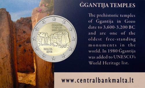 2016 Malta Ggantija Temple 2 euro BU coin in coincard (1)
