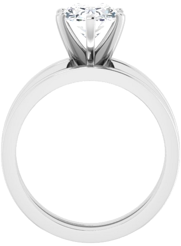 Sužadėtuvių Žiedas „Solitaire“ 585 Baltojo Aukso Oval 9mm x 7mm (7)