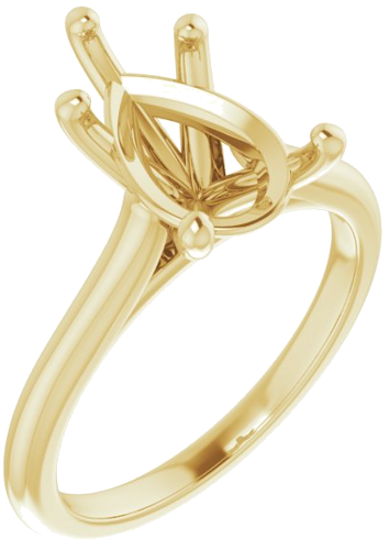 14K Yellow 12x8 mm Pear Solitaire Engagement Ring Mounting (1)
