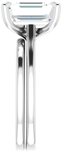 Sužadėtuvių Žiedas „Solitaire“ 585 Baltojo Aukso Emerald 10mm x 8mm (9)