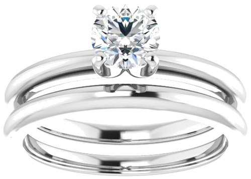 Platinum  5.2 mm Round Solitaire Engagement Ring Mounting (8)