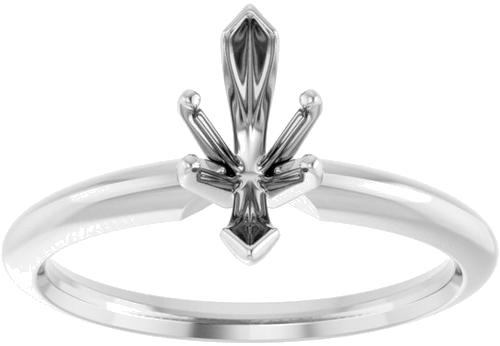 14K White 9.3x4.5 mm Marquise Solitaire Engagement Ring Mounting (3)