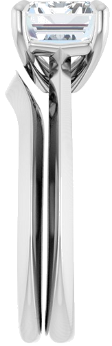 Platinum 9x7 mm Emerald Solitaire Engagement Ring Mounting (5)