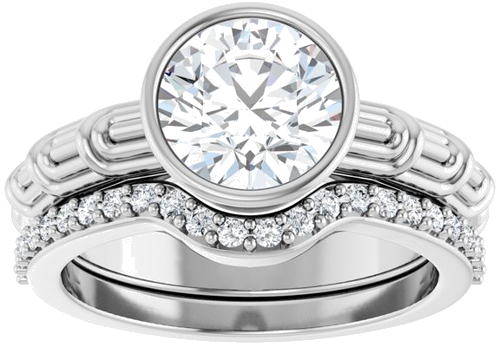 Sužadėtuvių Žiedas „Solitaire“ 585 Baltojo Aukso Round 8mm (8)