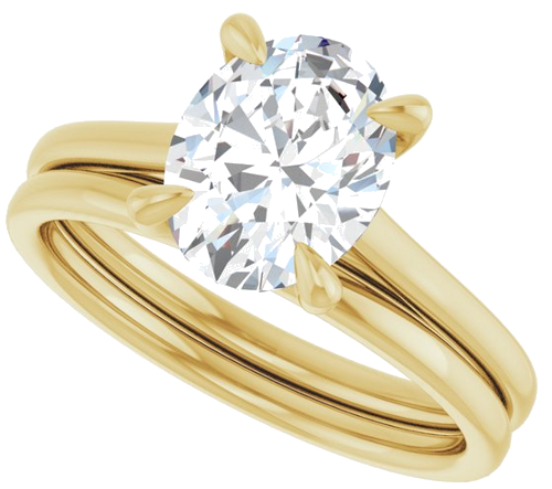 14K Yellow  9x7 mm Oval Solitaire Engagement Ring Mounting (10)