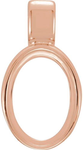 14K Rose 8x6 mm Oval Bezel-Set Cabochon Pendant Mounting (1)