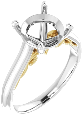 14K White   Yellow 9.4 mm Round Engagement Ring Mounting (1)