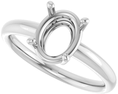 Sužadėtuvių Žiedas „Solitaire“ 14k white gold Oval 9mm x 7mm (5)