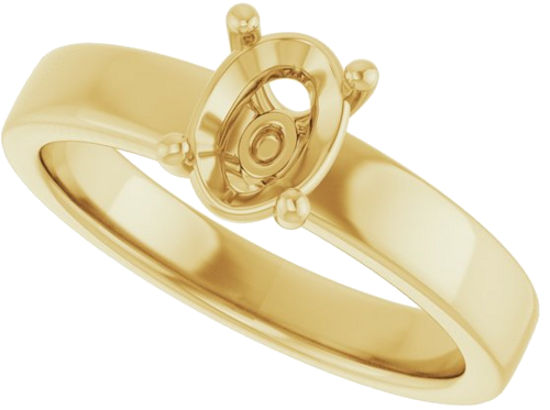 Sužadėtuvių Žiedas „Solitaire“ 585 Geltonojo Aukso Oval 7mm x 5mm (5)