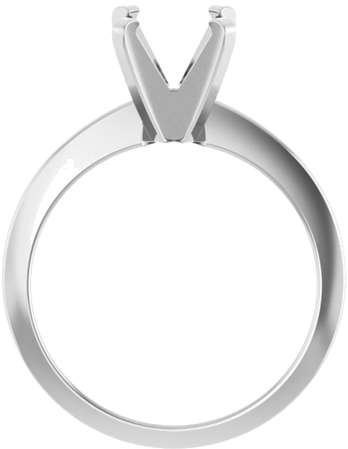 14K White 7 mm Round Solitaire Engagement Ring Mounting (2)