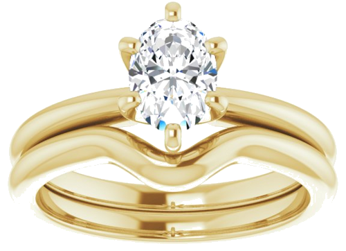 Sužadėtuvių Žiedas „Solitaire“ 585 Geltonojo Aukso Oval 7mm x 5mm (8)