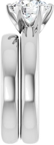 Sužadėtuvių Žiedas „Solitaire“ 585 Baltojo Aukso Round 8mm (9)