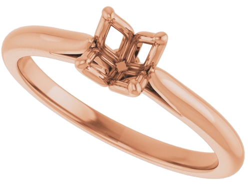 Sužadėtuvių Žiedas „Solitaire“ 585 Rožinis Aukso Round 5.2mm (5)