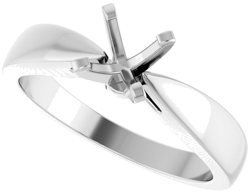 Platinum 5.8 mm Round Solitaire Engagement Ring Mounting (5)