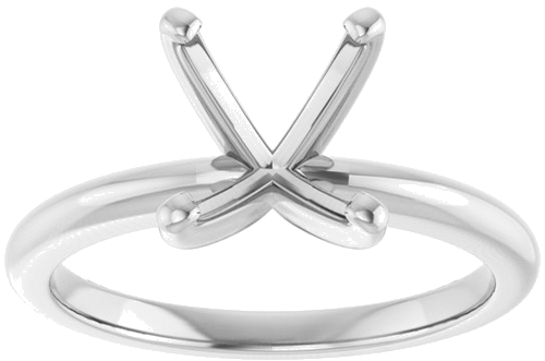 14K White  10x8 mm Oval Solitaire Engagement Ring Mounting (3)