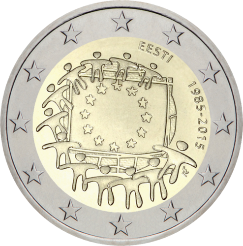2015 Igaunijas ES karoga 2 eiro monēta (1)