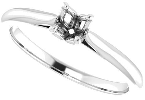 Sužadėtuvių Žiedas „Solitaire“ 750 Baltojo Aukso Round 4.1mm (5)