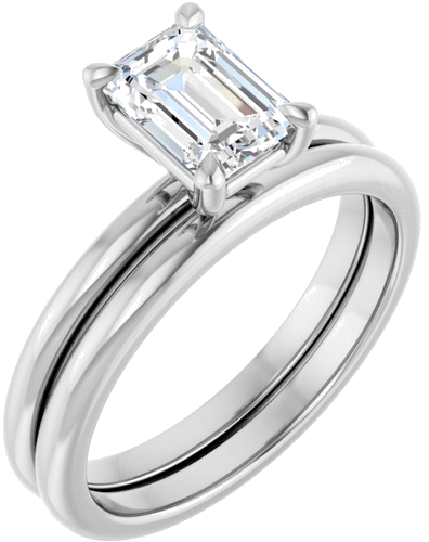 14K White 7x5 mm Emerald Solitaire Engagement Ring Mounting (6)