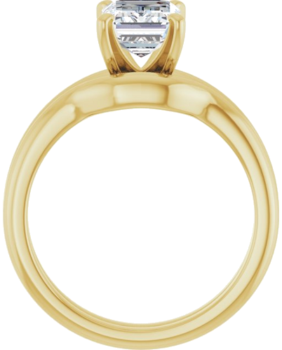 14K Yellow  8x6 mm Emerald Solitaire Engagement Ring Mounting (7)